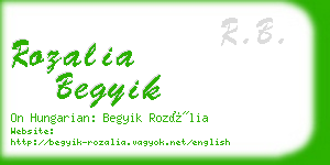 rozalia begyik business card